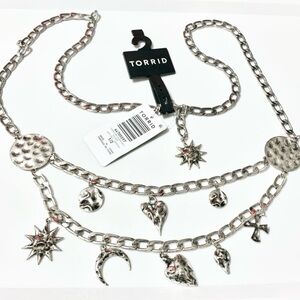 Torrid Chain Belt Celestial Witchy Sun Moon Plus 1X 2X 18 20 Adjustable NEW
